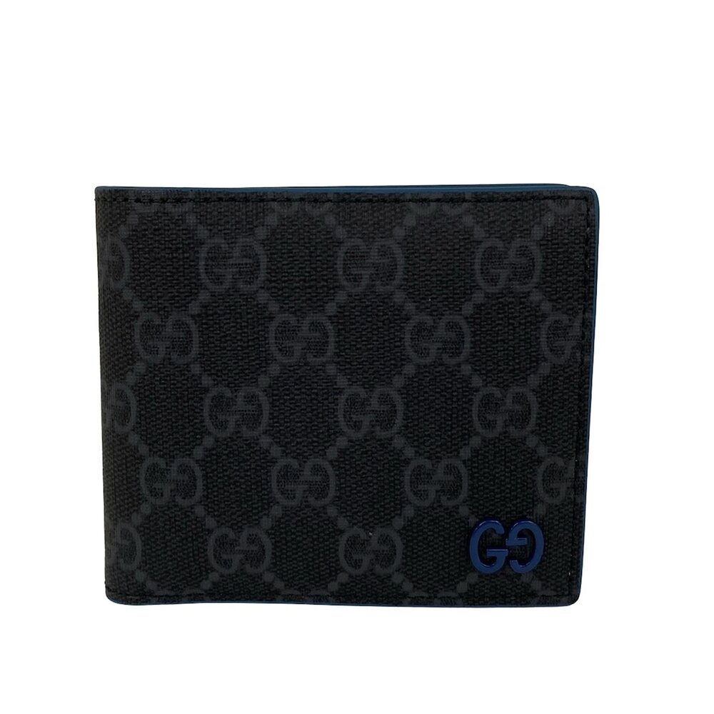Gucci GG Plus/GG Supreme Bifold Wallet 768244 Black Dark Gray - Picture 1 of 5